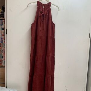 Tahari Rust Maxi Dress 100% Cotton